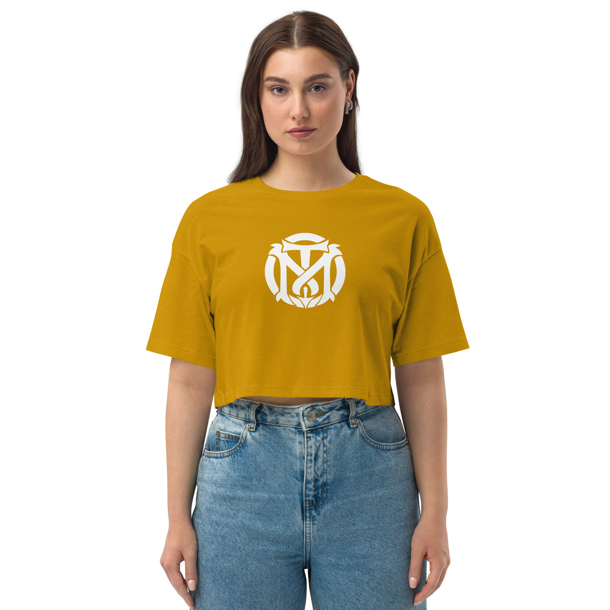 Out the mud Loose drop shoulder crop top