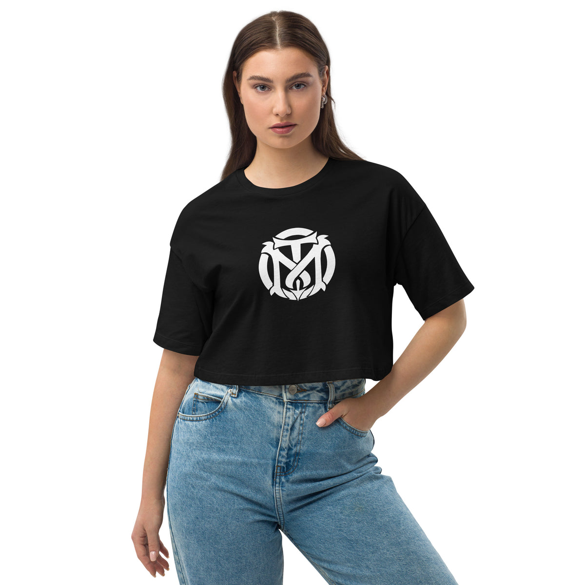 Out the mud Loose drop shoulder crop top